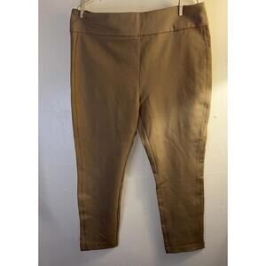 Express Columnist Skinny Ankle Pants Pull On Pants Size XL Tan High Rise